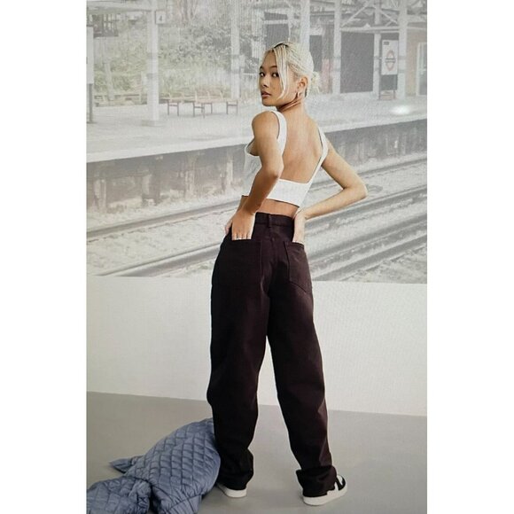 COLLUSION x004 Stepped Waistband Dad Jeans in Blue Light Size 28/26 Petite - Picture 2 of 16